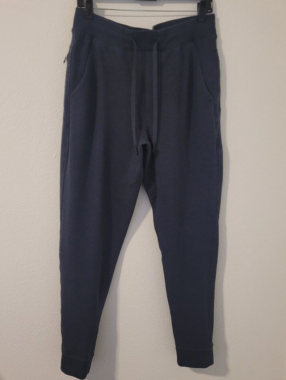 Birddogs Men Blue Heather Joggers Sz L Tapered Zipper Pockets Activewear Travel